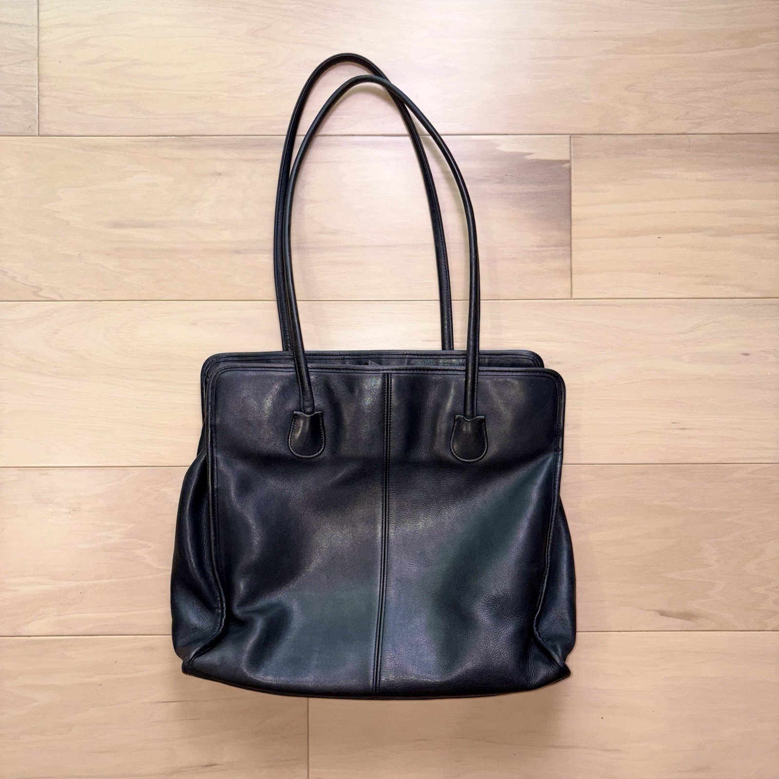 バッグ Old Coach Leather Tote Bag Black Large