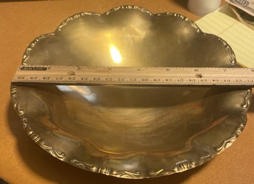 Bronze Colored Footed Fruit bowl/ bread Dish Vintage Dish - Picture 7 of 8
