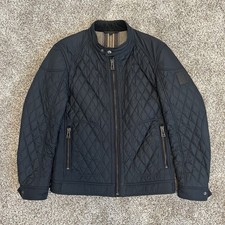 BELSTAFF  Navy  LIGHTWEIGHT QUILTED PLAID LIN...