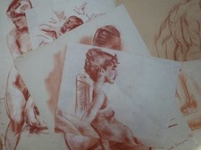 DERRICK LATIMER SAYER (1917-1922) - ELEVEN Pastel Works (link Graham Sutherland)