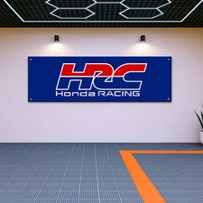 Decoration HRC Honda Racing Flag Banner 71x24" – Garage or Room Wall Art