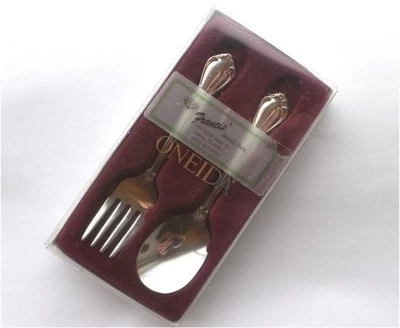 Geschenkset kleine Gabel + Löffel (im Geschenketui) Besteck v. ONEIDA - Bild 1 von 4