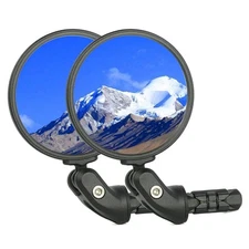 Black Convex Rearview Mirrors, 2PCS Adjustable Handlebar Bicycle Mirrors for ...