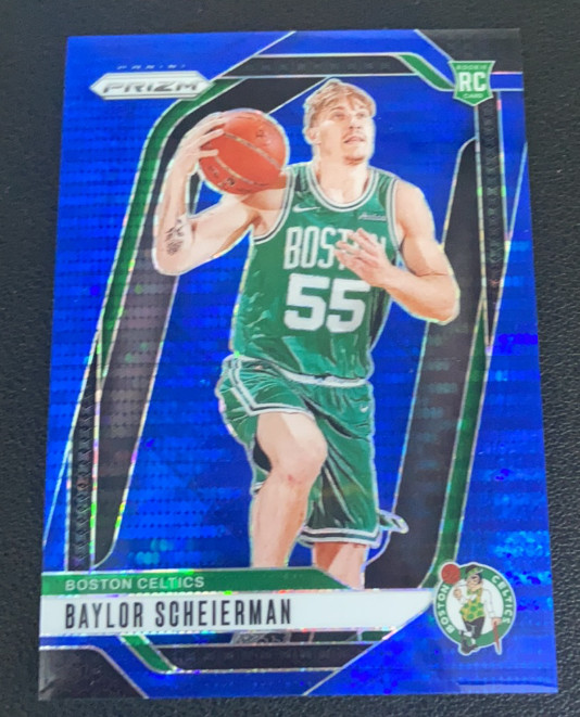 Baylor Scheierman 2024-25 Panini Prizm 07/99 Blue Pulsar RC Celtics #236