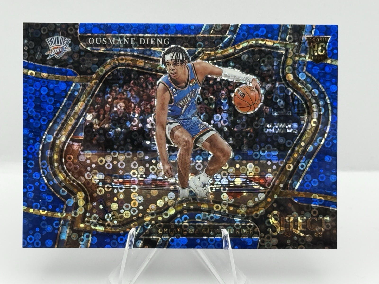 2022 Select Ousmane Dieng Blue Disco Courtside /25 #267 Rookie RC