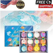 Easter Bath Bombs with Surprise Inside, Ocean Theme Bath Fizzies, 12PC