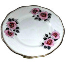 TWO Elizabethan Bone China Pink Roses 8 " PLATES Scallop-Rib- Gold Rims-England — photo 1