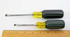  2 KLEIN TOOLS USA CUSHION GRIP SLOT SCREWDRIVERS NO. 602-3 & 602-4 