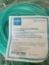 25 FT Green Crush Resistan Oxygen Supply Tubing w/Standard Connect SEALED FREESH