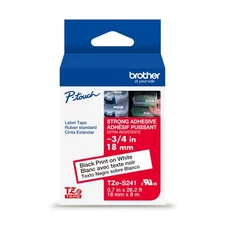 Brother International TZES241 Laminated Label Tape 0.70" x 26.2' Black on White