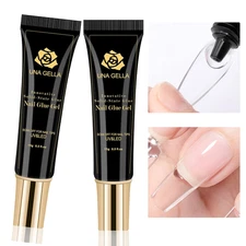 Gel Nail Glue,30G U V/LED Lamp Required Super Strong Solid Nail Glue Gel 2Pcs fo