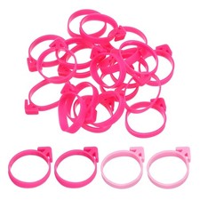 20Pcs Pastry Bag Ties, Silicone Reusable Piping Bag Ties, Pink/Rose Red