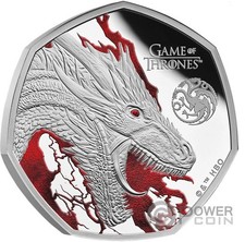 FIRE Game of Thrones Silver Coin 50 Pence United Kingdom 2026