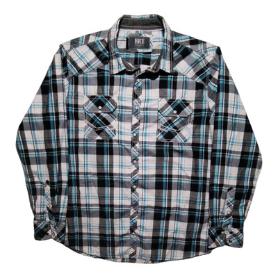 BKE Buckle Pearl Snap Cowboy Western Shirt Mens XL Multicolor Long Sleeve 