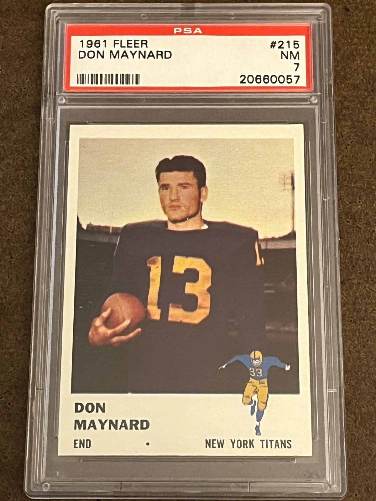 1961 Fleer Football - #215 Don Maynard (RC) Titans NM PSA 7 (Set Break)