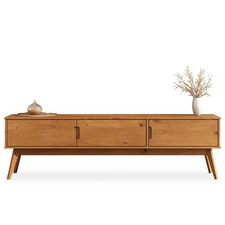 Lowboard TV Schrank aus Massivholz mit 3 Türen, Sideboard