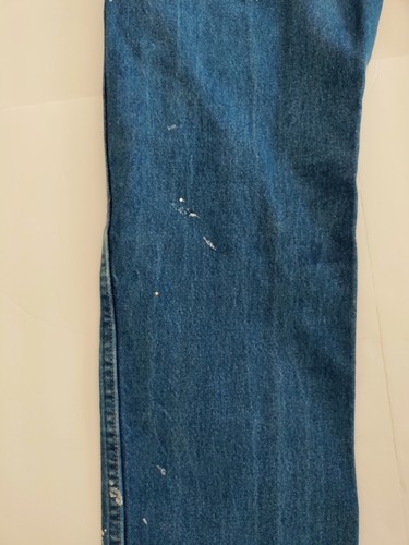 Wrangler 13MWZ Mens 32x35* Cowboy Cut Straight Distressed Cotton Blue Jeans - Picture 11 of 18