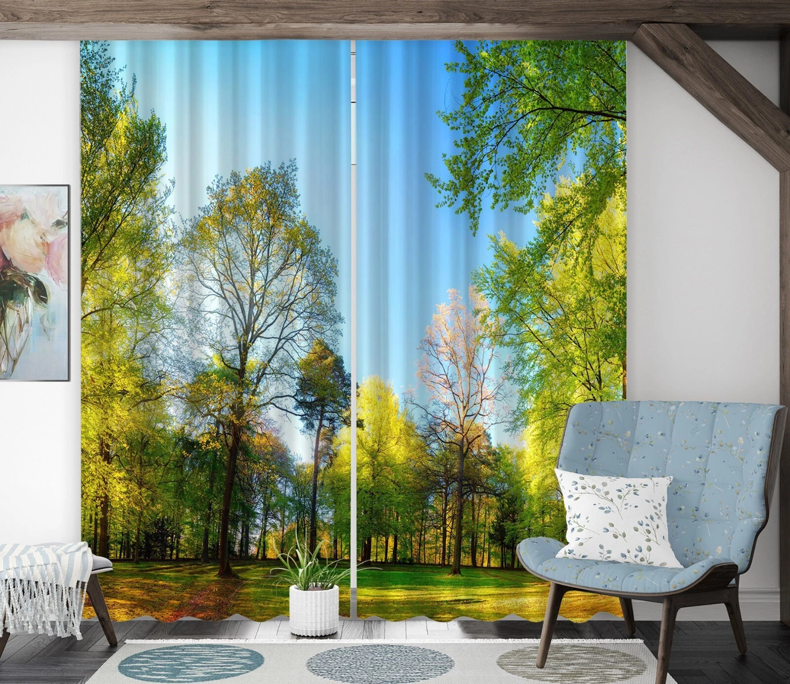 3D Beautiful Forest ZHUB5162 Photo Curtain Window Blockout Fabric Vera 2023