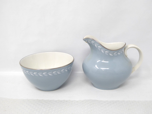 Royal Doulton Aegean Tea Set Cups Saucers Pale Blue White KB6 - Picture 6 of 13