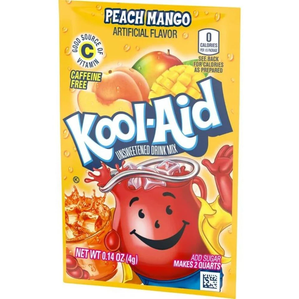 Kool Aid pacotes em pó manga pêssego, 45 envelopes CT. - Imagem 2 de 4