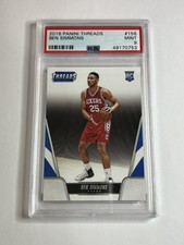 BEN SIMMONS 2016-17 Panini Threads Basketball Rookie RC Card #156 - PSA 9. rookie card picture