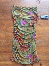 Wild Fable Mini Dress Women's Size XS Green Multicolor Floral Bodycon