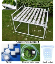 Hydroponic Site Grow Kit 72 Site Plant Deep Water Culture Garden System Flat New