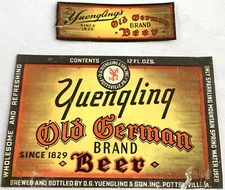 Vintage Yuengling’s Old German Brand Beer Label Pottsville Pennsylvania W/Neck