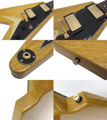 momose MFV K-STD/NJ BK PG FV Type Korina Electric Guitar