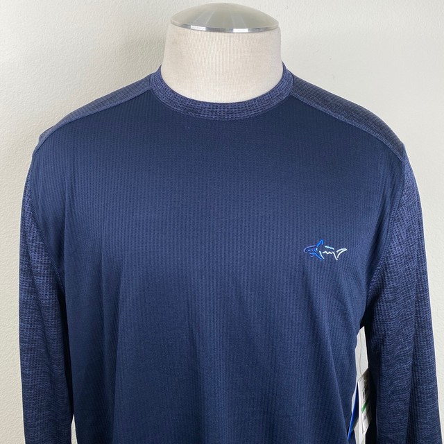 Greg Norman NEW Large Long Sleeve Golf Tee Shirt Basic Navy 2Tone eBay