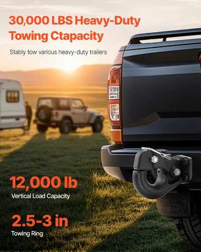 Pintle Hitch Trailer Hitches Receiver for 2.5" to 3" Lunette Ring 30000 lbs