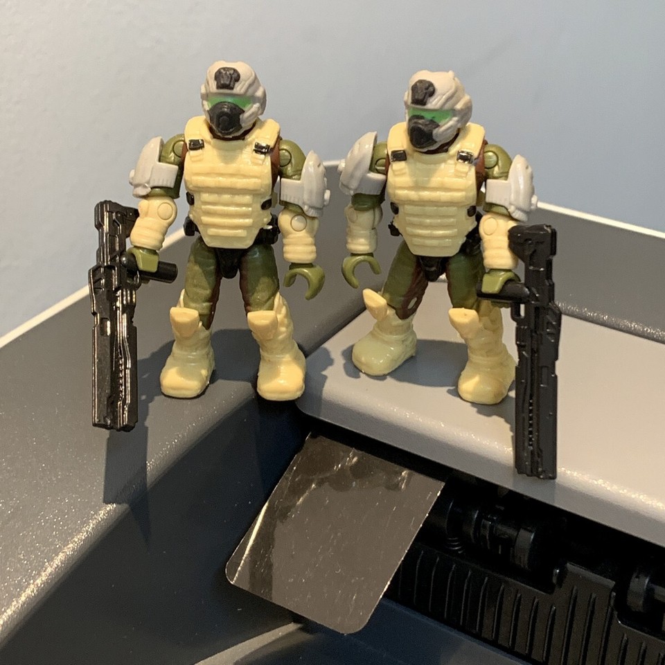 2 Figure Mega Construx Halo: Cecchino E Sciacallo, UNSC Mini Blocchi, Usate Come Nuove, Limited