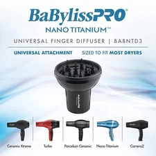 BaBylissPro Snap-On Nano Titanium Universal Finger Diffuser BABNTD3 -NEW