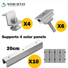 Roof Adjustable Solar Panel Mounting Brackets Kit System for 4PCS Solar Panels