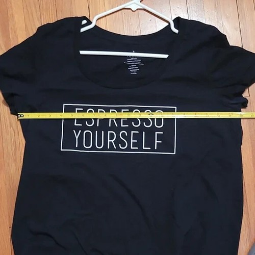 Torrid Damen Oberteil T-Shirt 00 Large Kurzarm Schwarz Espresso Yourself Coffee - Bild 5 von 8