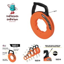 Electrical Fish Tape, Steel Wire Puller with Double Loop Tip, Optimized Housi...