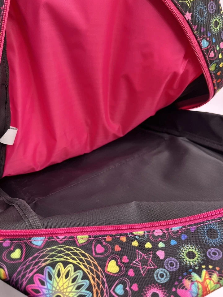 Mochila De Colección Confeti Rosa Multi Compartimentos Ajustable 1980 Nueva Con Etiquetas Foto 4 de 4