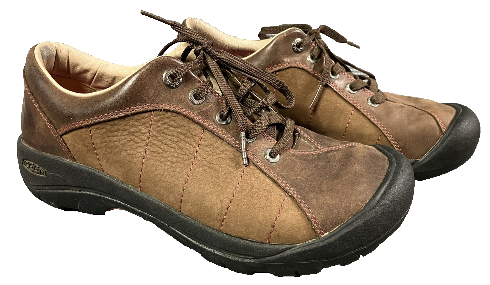 Scarpe stringate Keen Presidio Cascade in pelle marrone da donna taglia US 9