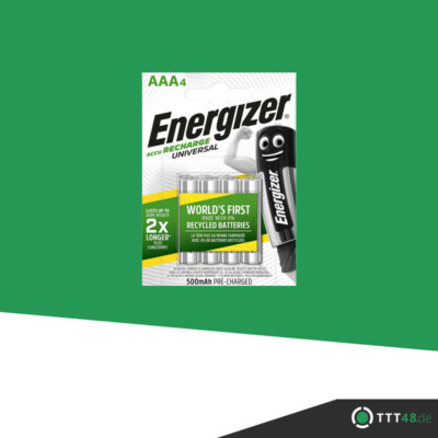 4 x Energizer 500mAh Universal NiMh Akku Accu AAA Micro HR03 1,2V DECT Telefon  