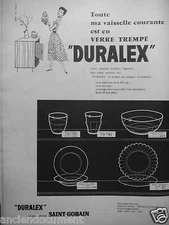 ADVERTISEMENT 1956 DURALEX MY EVERYDAY TABLEWARE TEMPERED GLASS FLAT PLATE
