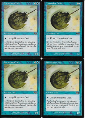 MTG: HORSESHOE CRAB Urza's Saga COMMON; played, Excellent