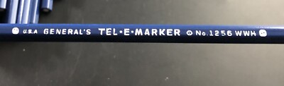 Tel-E-Marker Paper Wrapped Pencil No. 1256 WWH Bowling Blue FREE SHIPPING Vi02
