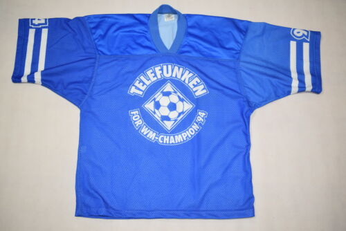 Telefunken WM 1994 Football Eishockey Trikot USA 94 T-Shirt Vintage 90er ca. XL - Afbeelding 1 van 5