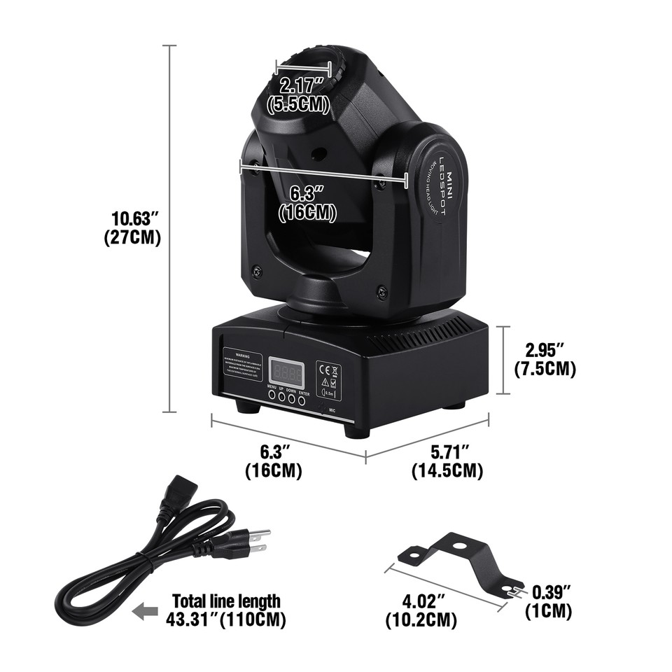 120W LED Moving Head Light – RGBW Gobo Beam Stage DJ Disco Light W/ DMX Control - View #2