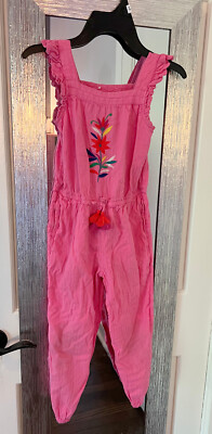 Beautiful Mini Boden frill sleeve jumpsuit, multi col Girls
