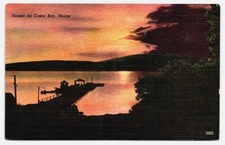 Sunset on Cosco Bay  Maine    Postcard