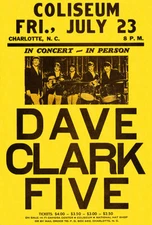 Dave Clark Five - 1965 - Charlotte NC - Poster