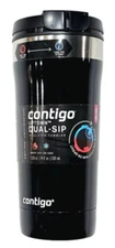 Contigo Uptown Dual-Sip Stainless Steel Tumbler with Straw in Black 18 Fl Oz.