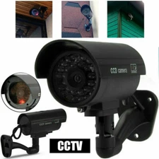 1pcs/2pcs Dummy Security Camera Fake LED Blink Light Outdoor Surveillance CCTV