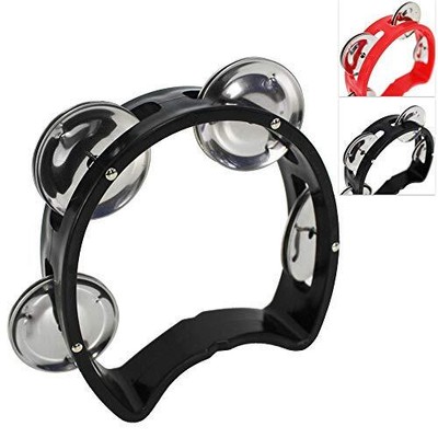 A-Star Petit tambourin demi-lune en plastique avec 4 grelots simples en métal - 